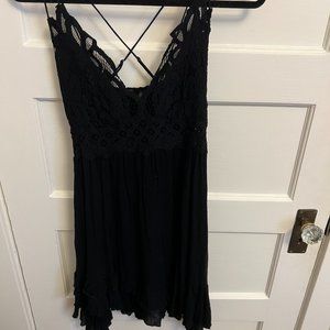 Free People Black Dress with Lace